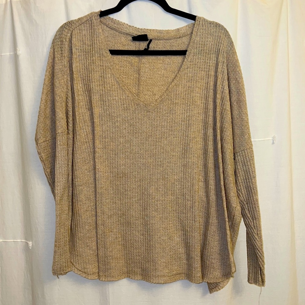 Out from Under Oatmeal Thermal Top, size M